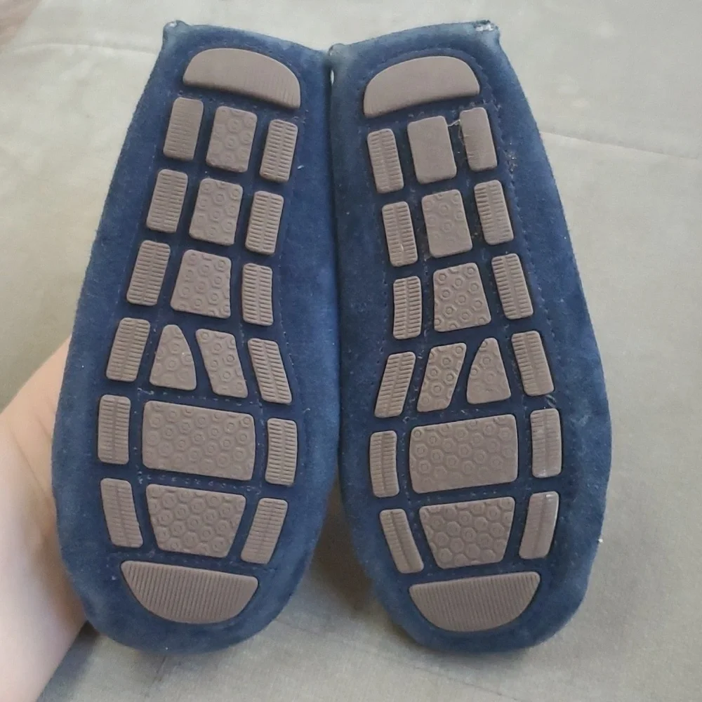 Janie & Jack blue suede driving loafers
